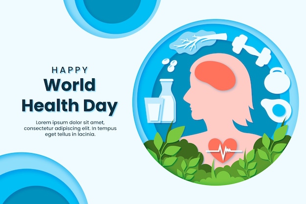 Free Vector paper style world health day background