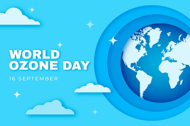 Paper style world ozone day background