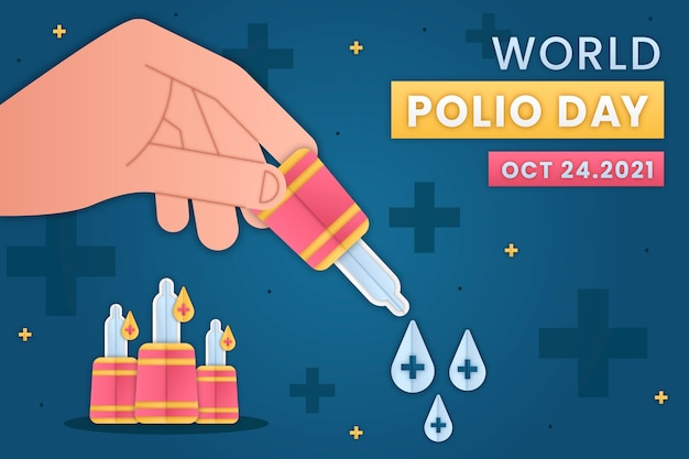 Free vector paper style world polio day background