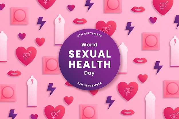 Paper style world sexual health day background