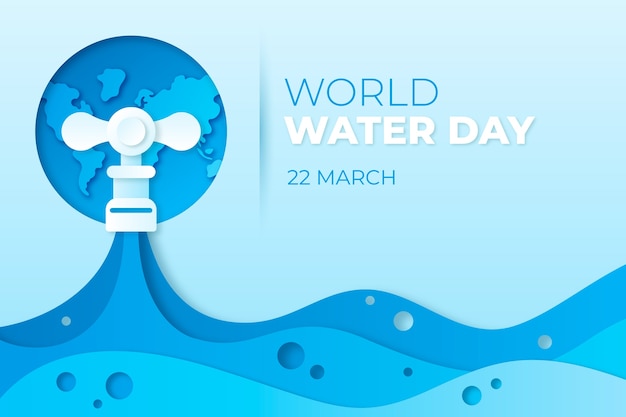 Paper style world water day background