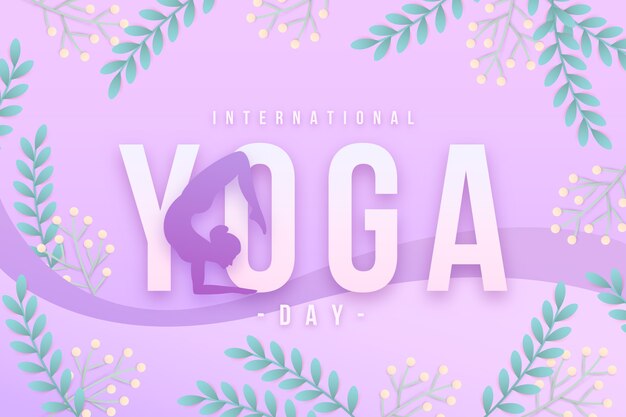 Paper style yoga day background