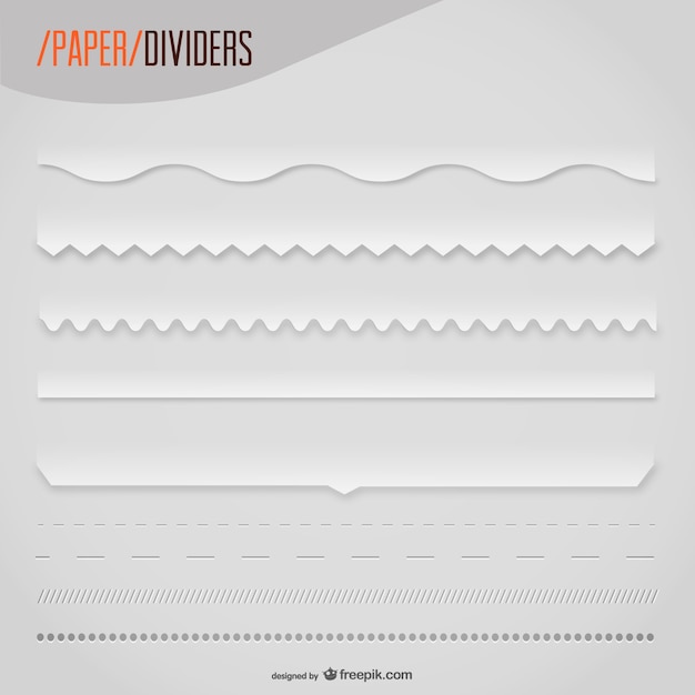 Free vector paper text dividers set