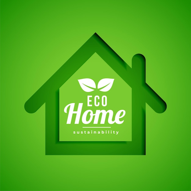 Free Vector papercut style bio friendly eco home icon background design vector