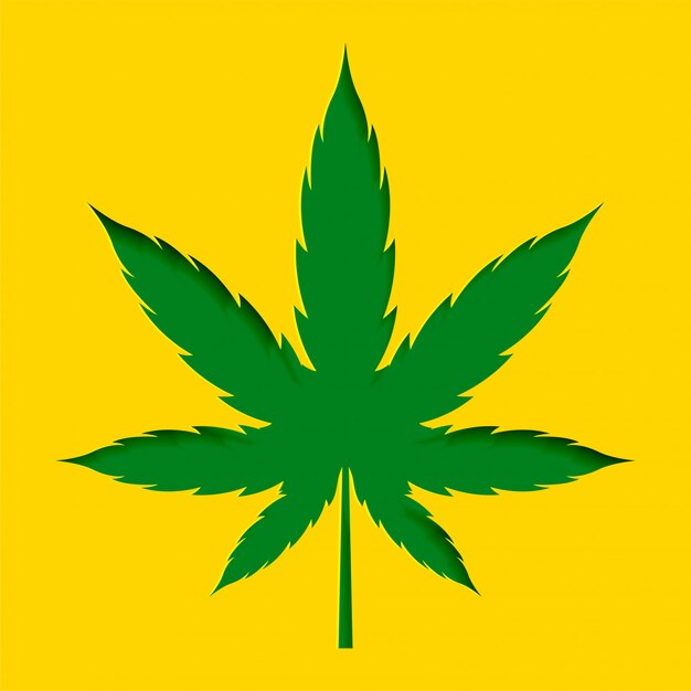 Papercut style marijuana cannabis leaf design background