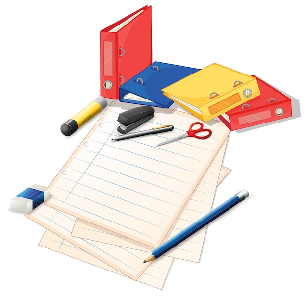 Free Vector papers and other office supplies