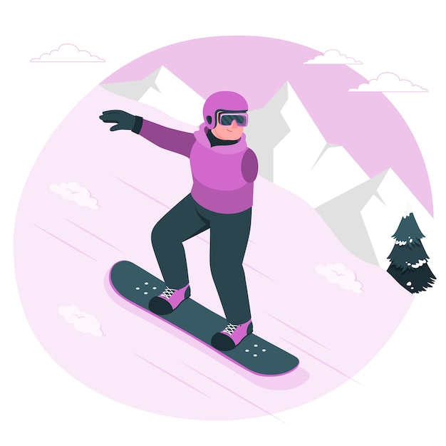 Free Vector para snowboardconcept illustration