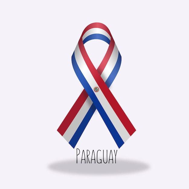 Paraguay flag ribbon design