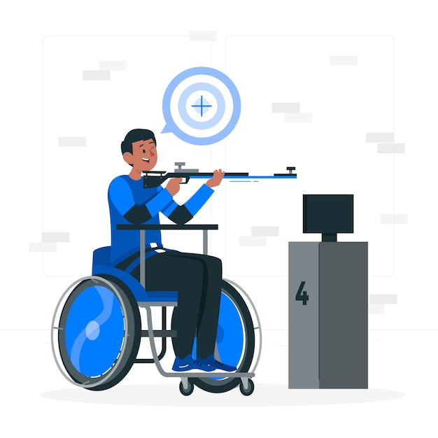 Free Vector paralympic shooting concept illustration