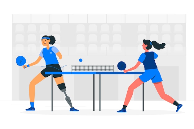 Free Vector paralympic table tennis concept illustration