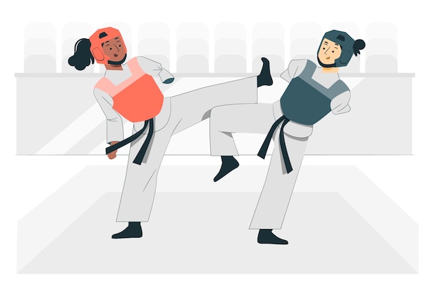 Free Vector paralympic taekwondo concept illustration