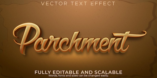 Parchment text effect, editable papyrus and egypt text style