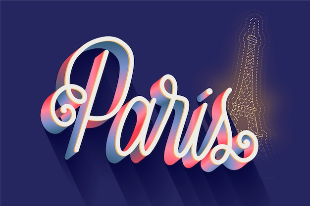 Paris city lettering