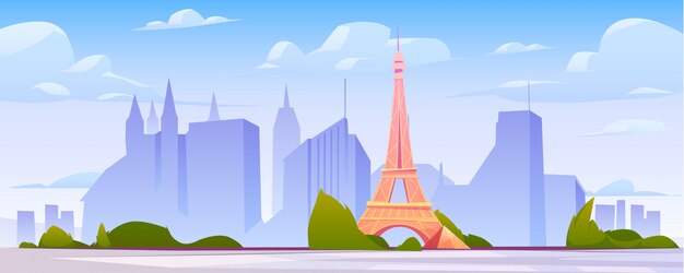 Paris landscape, France city skyline