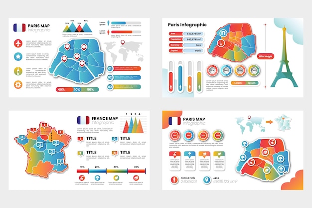 Paris map infographics