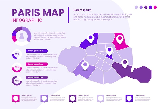 Paris map infographics