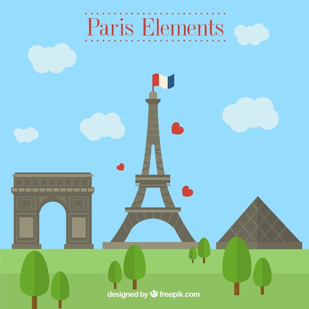 Free Vector paris monuments