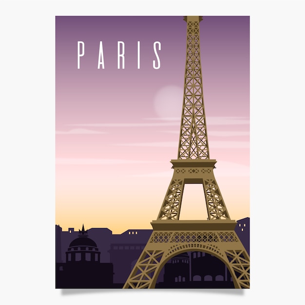 Paris promotional poster template