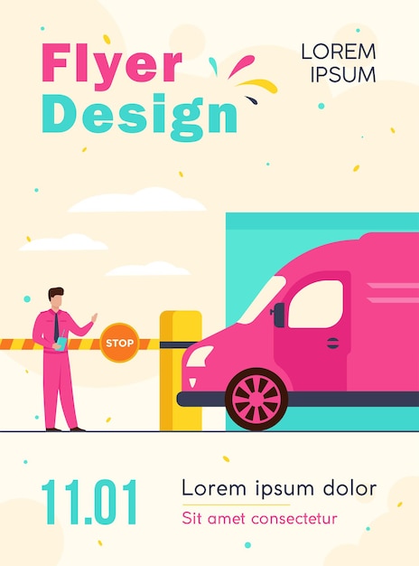 Free Vector parking lot security flyer template