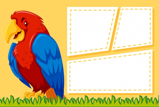 Free Vector a parrot on blank note