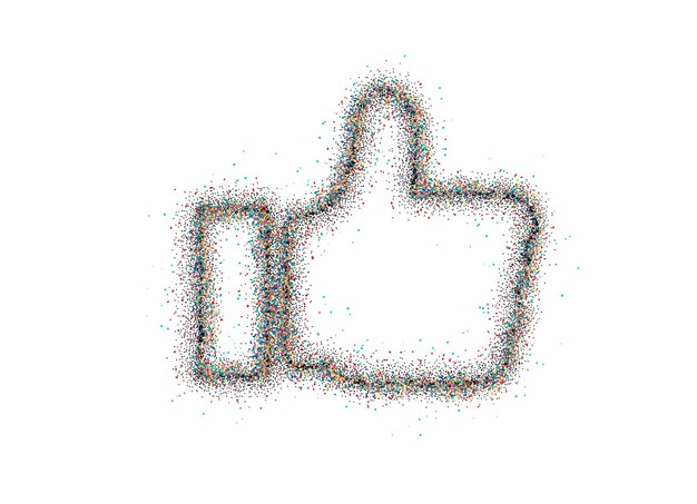 Free vector particle like thumbs up symbol design, vector illustration