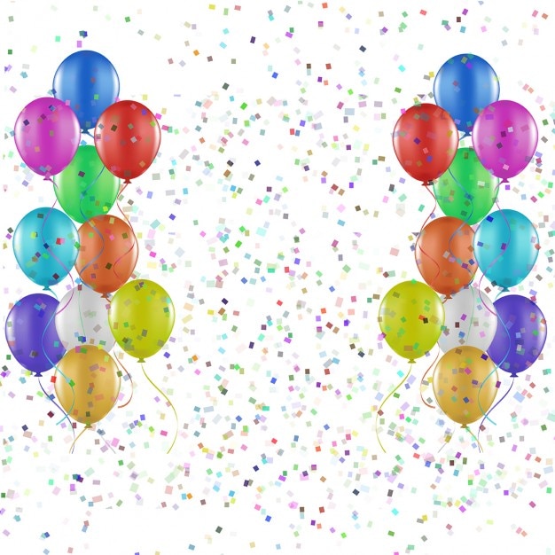 Free vector party background of balloons and confetti