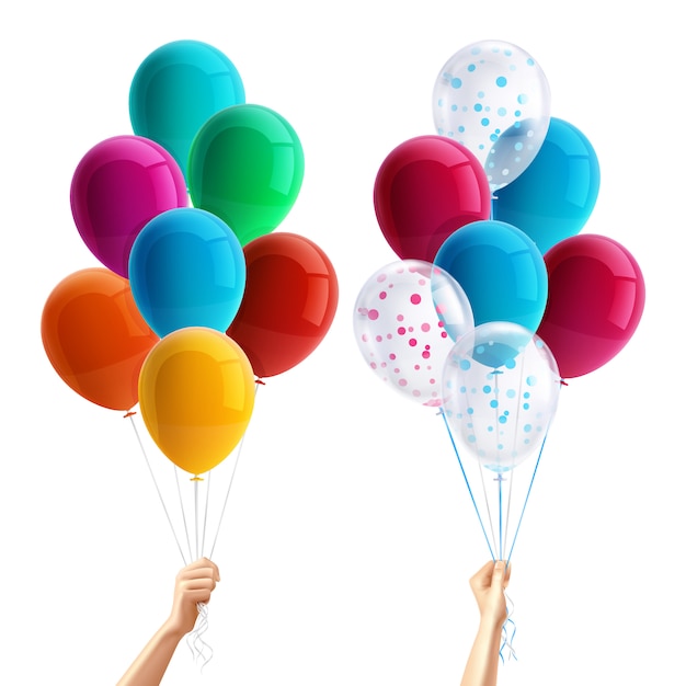 Party balloons in hand