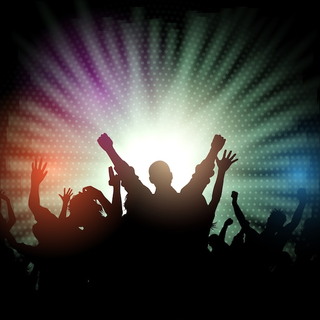 Free Vector party crowd on starburst background 