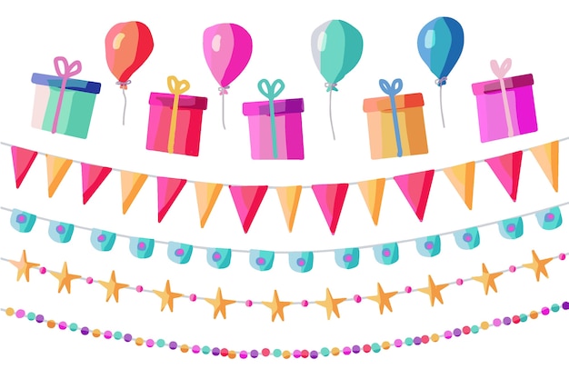 Free Vector party decoration birthday celebration