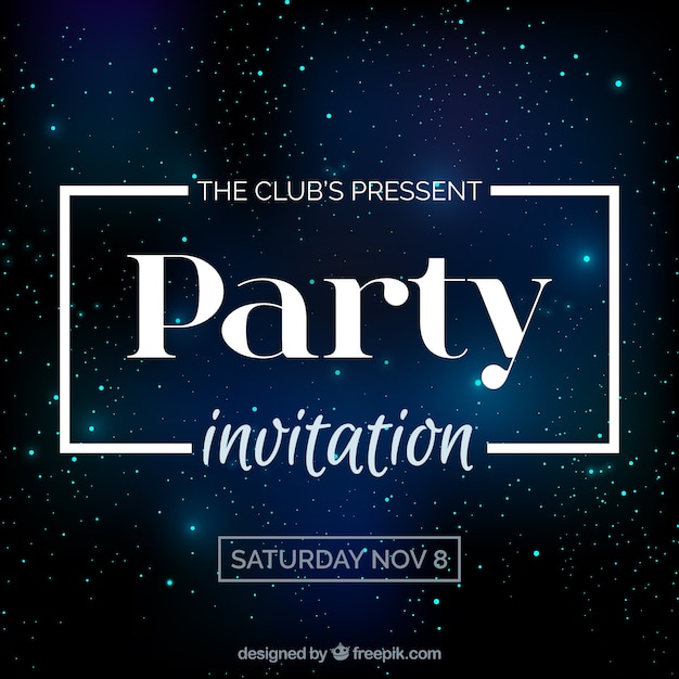 Free vector party invitation with an elegant typography