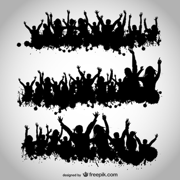 Free Vector party people silhouettes