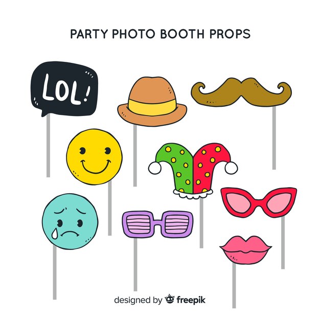 Party photo booth prop collection