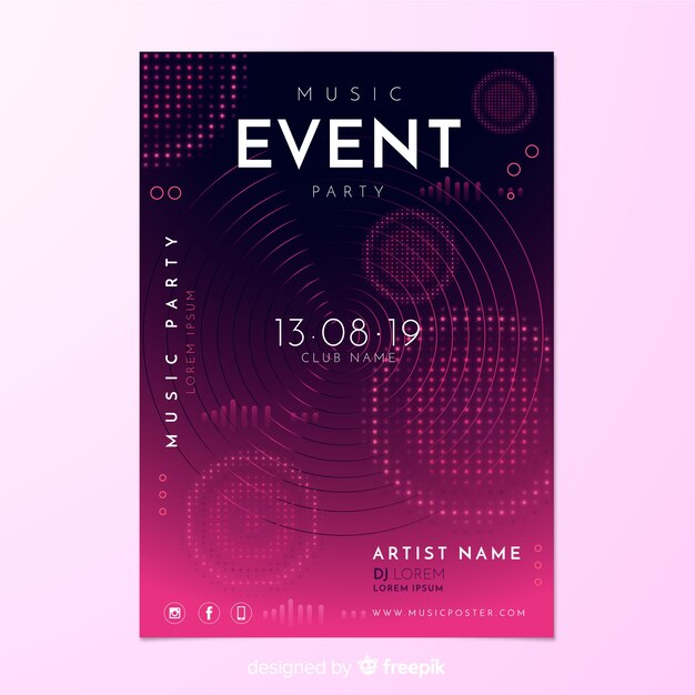 Party poster template with abstract shapes