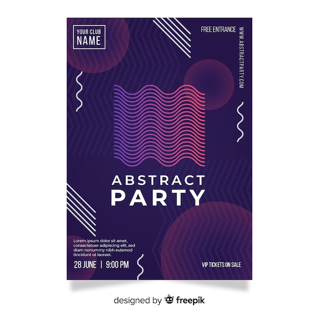 Party poster template with abstract shapes