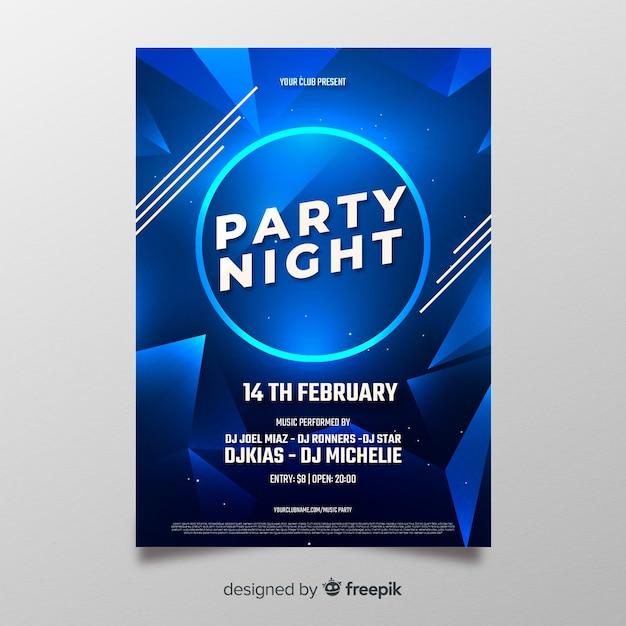 Party poster template with abstract shapes