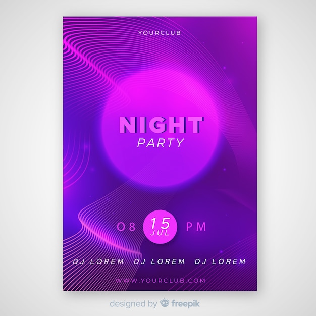 Party poster template with abstract shapes