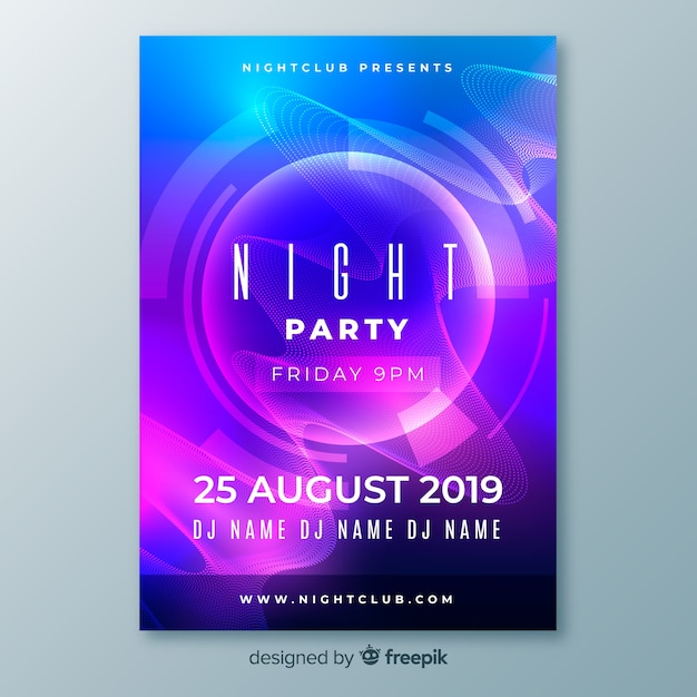 Party poster template with abstract shapes