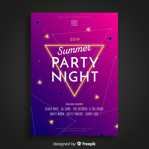 Party poster template with abstract shapes