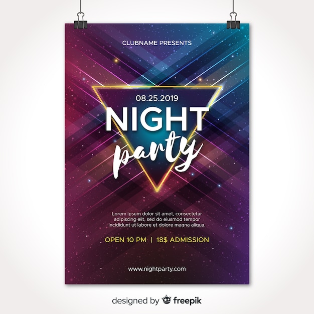 Party poster template with abstract shapes