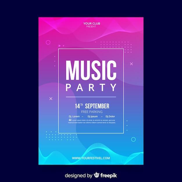 Party poster template with abstract shapes