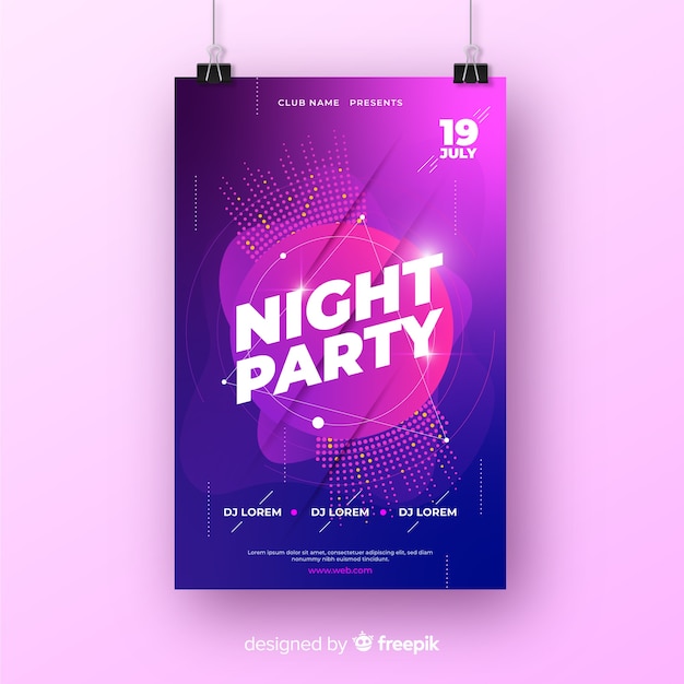 Party poster template with abstract shapes