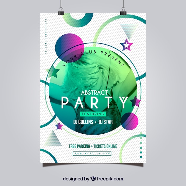 Party poster template with abstract style