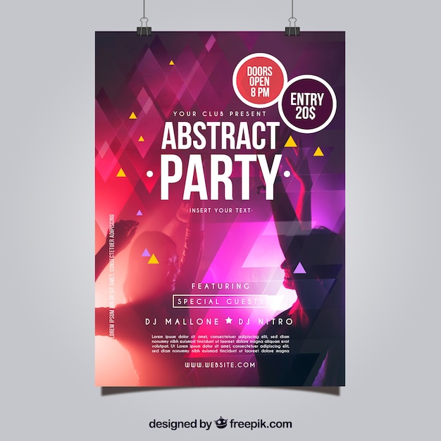 Party poster template with abstract style