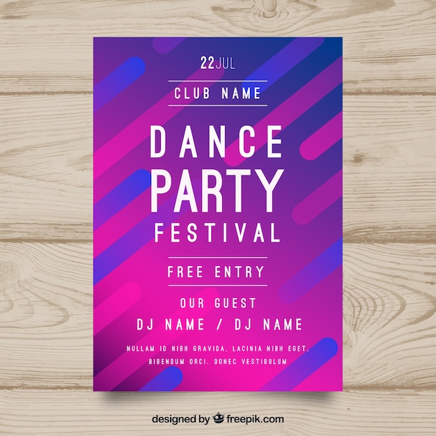 Free Vector party poster template with abstract style