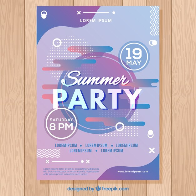 Party poster template with abstract style