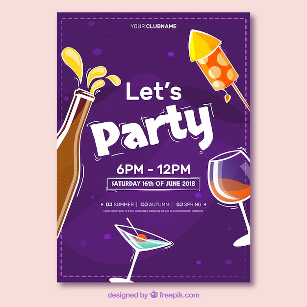 Party poster with drinks 