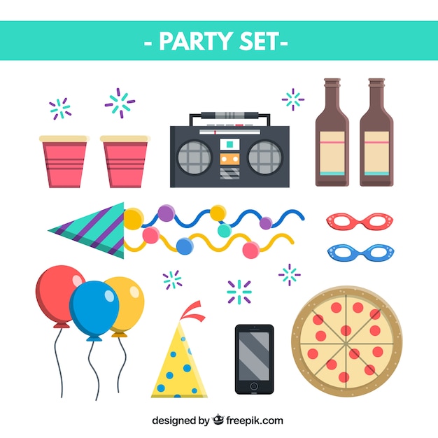 Free Vector party set