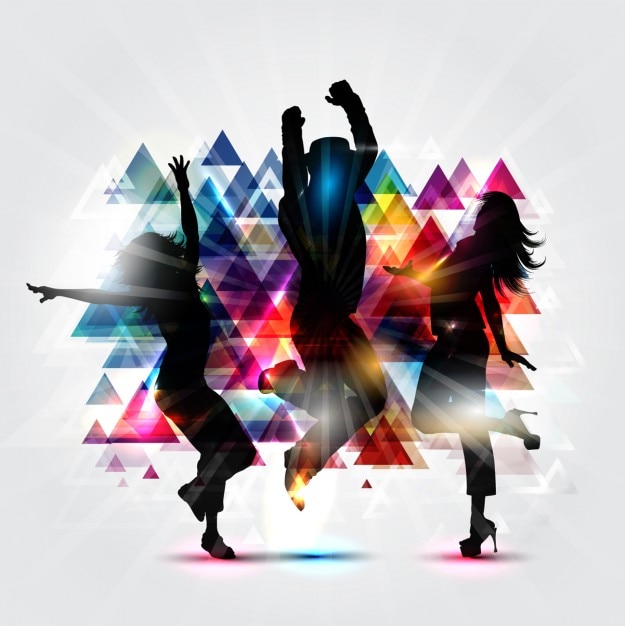 Free Vector party silhoettes background with triangles