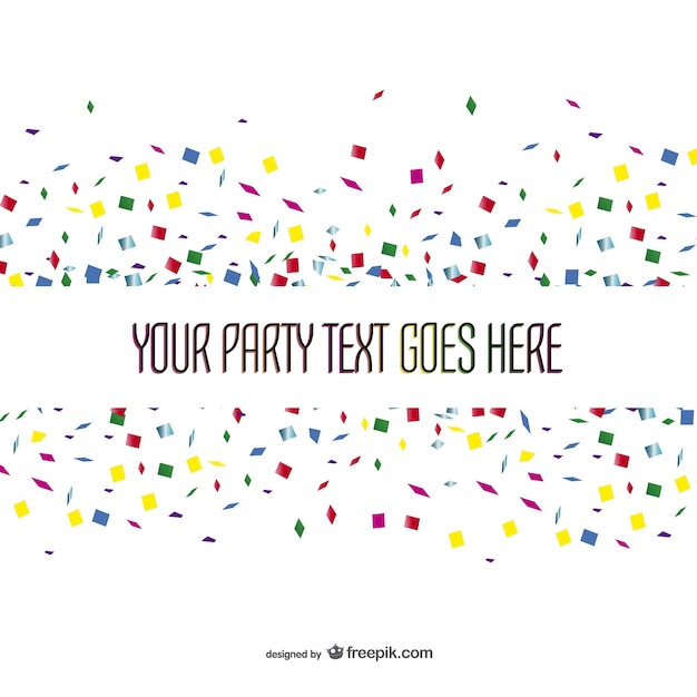 Free vector party template with confetti