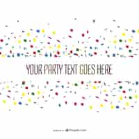 Free vector party template with confetti